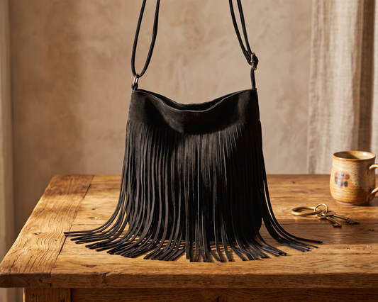 Boho Fringe Crossbody Bag, Tassel Shoulder Bag, Women's Casual Purse, Bohemian Travel Bag