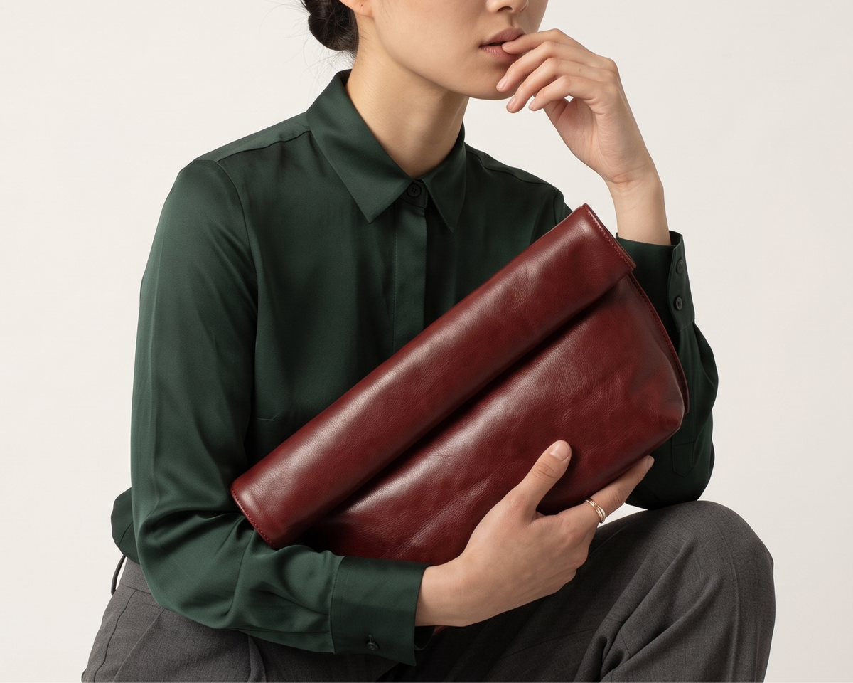 Elegant Curling Envelope Clutch Bag for Women
