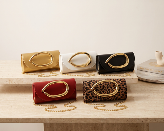 Retro Shoulder Bag for Women, Gold Chain Crossbody Purse, Elegant PU Leather Handbag, Vintage Evening Bag, Statement Clutch, Leopard Bag