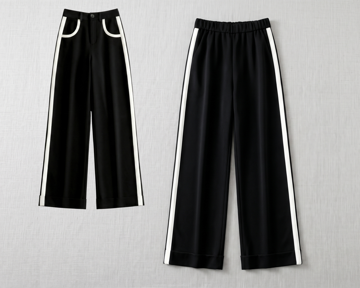 Color-block Straight-leg Casual Womens Suit Pants