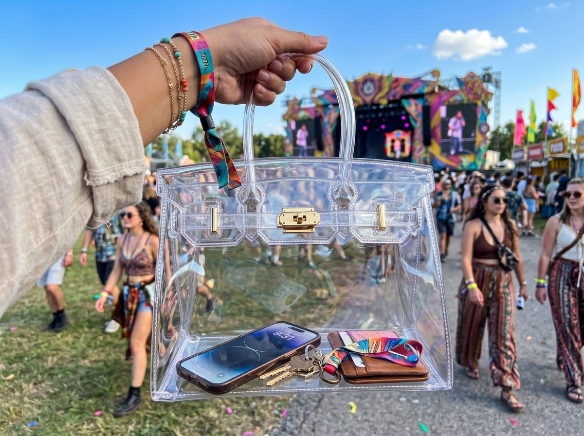 Clear Jelly Transparent Fashion Bag, Stylish PVC Handbag & Crossbody Purse