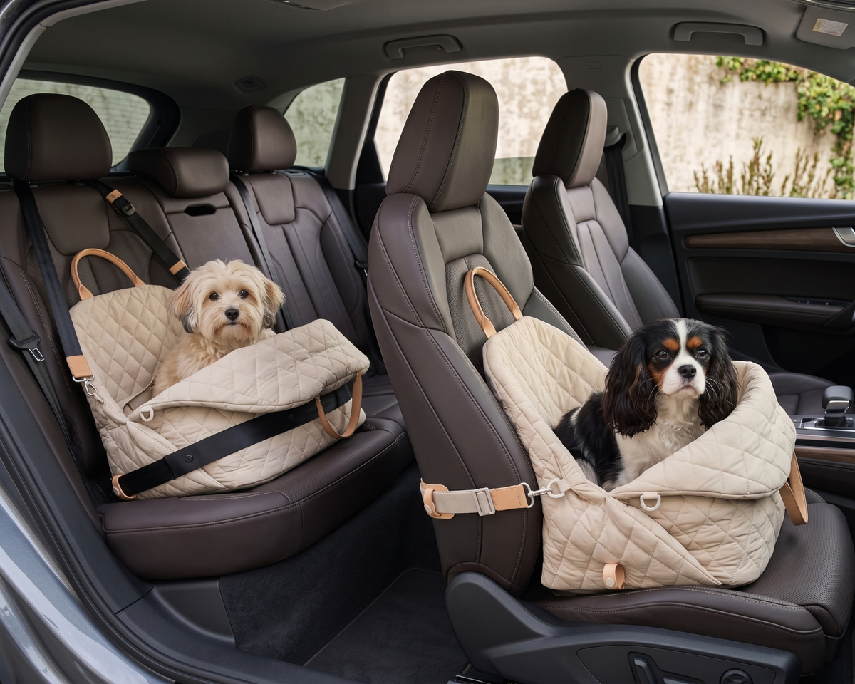 Quilted Waterproof Pet Carrier Bag – Removable Travel Bag for Small Dogs & Cats
