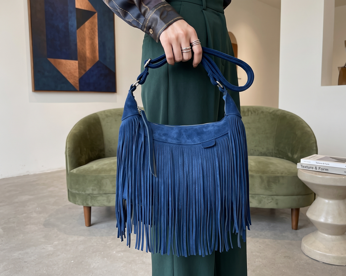 Retro Fringe Crossbody Bag – Boho Tassel Shoulder Bag – Soft PU Leather Messenger Bag