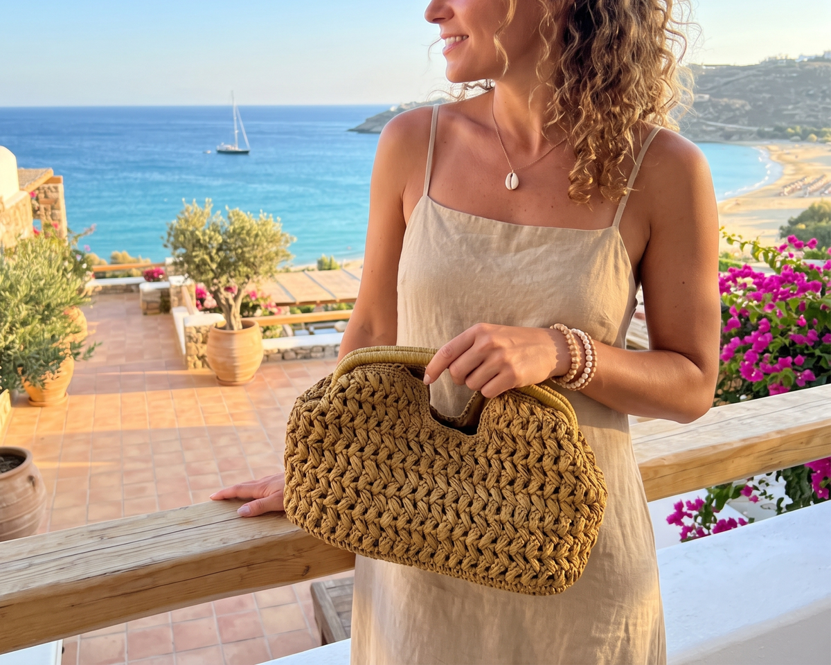 Woven Straw Shell Bag, Women’s Summer Handbag, Boho Shoulder Bag, Raffia Purse, Beach Vacation Bag, Trendy Clutch