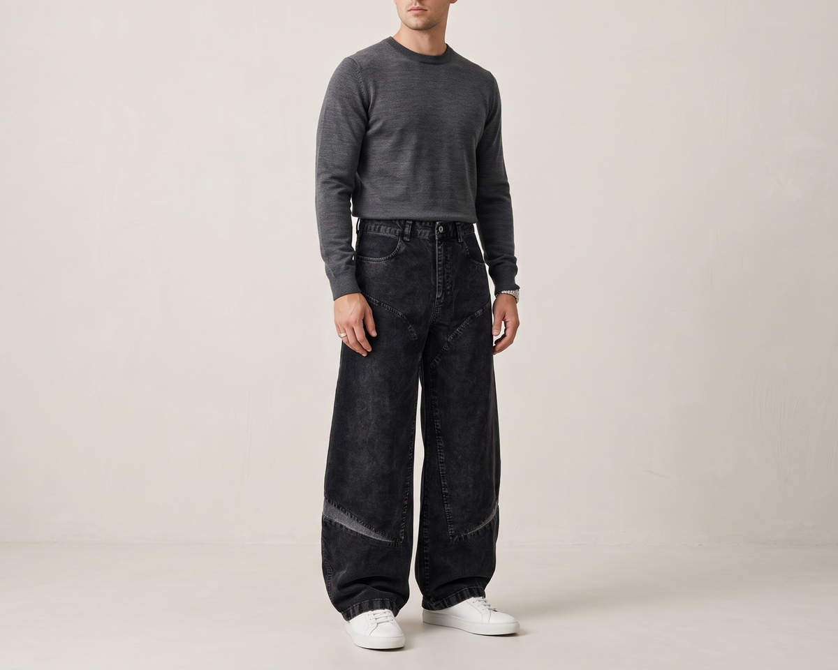 Men's Corduroy Wide Leg Pants, Vintage Color Block Trousers, Relaxed Fit Streetwear Pants, American Style Casual Pants, Retro Pants