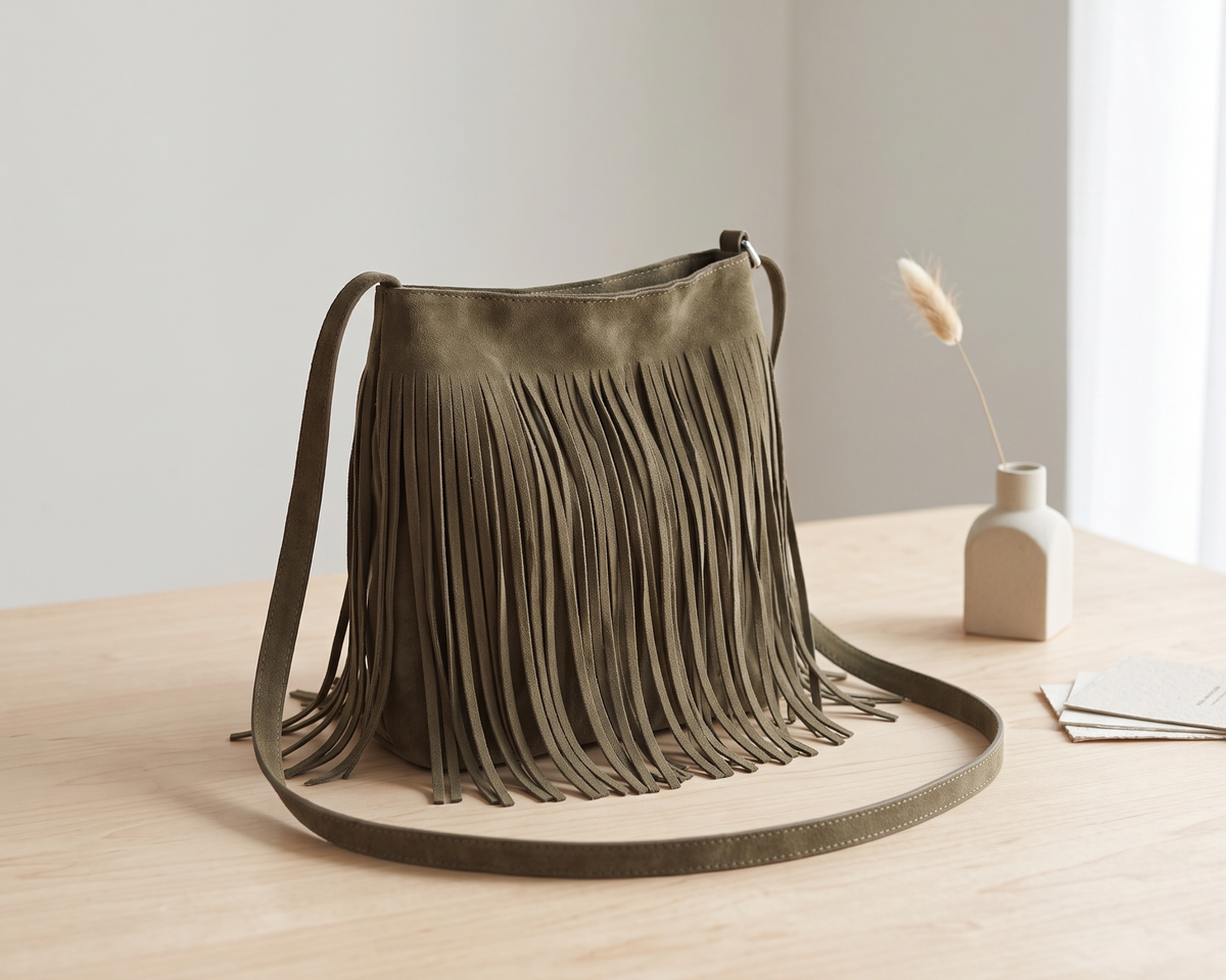 Boho Fringe Crossbody Bag, Tassel Shoulder Bag, Women's Casual Purse, Bohemian Travel Bag