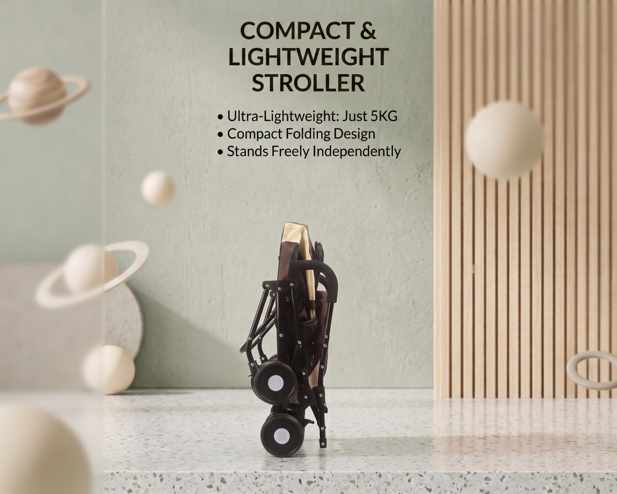 2-in-1 Foldable Pet Stroller Detachable Carrier, Lightweight Travel Cat Dog Stroller
