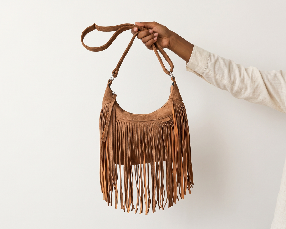 Retro Fringe Crossbody Bag – Boho Tassel Shoulder Bag – Soft PU Leather Messenger Bag