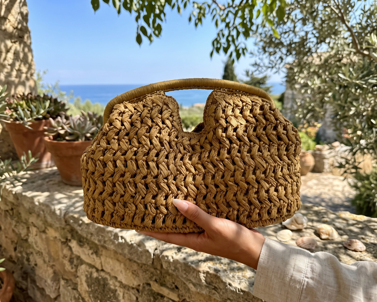 Woven Straw Shell Bag, Women’s Summer Handbag, Boho Shoulder Bag, Raffia Purse, Beach Vacation Bag, Trendy Clutch