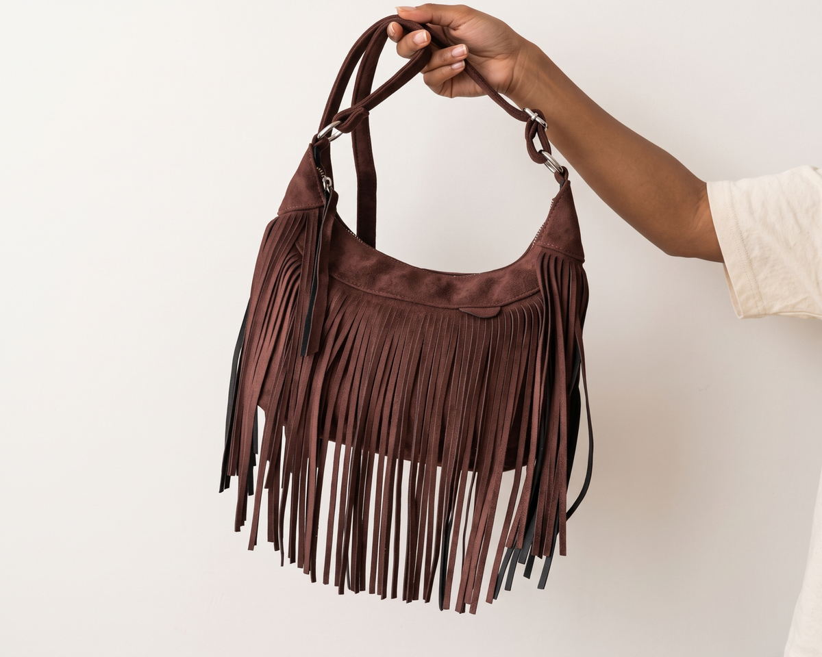 Retro Fringe Crossbody Bag – Boho Tassel Shoulder Bag – Soft PU Leather Messenger Bag