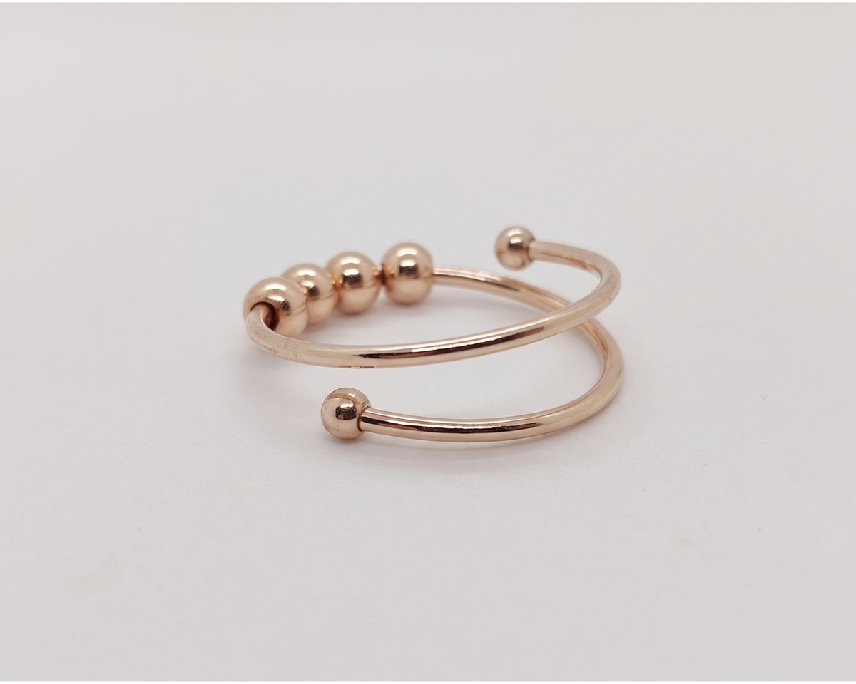 Adjustable Ball Ring, Double Layer Ring, Minimalist Stacking Ring, Stainless Steel Ring, Geometric Ring, Unisex Jewelry, Gift for Her