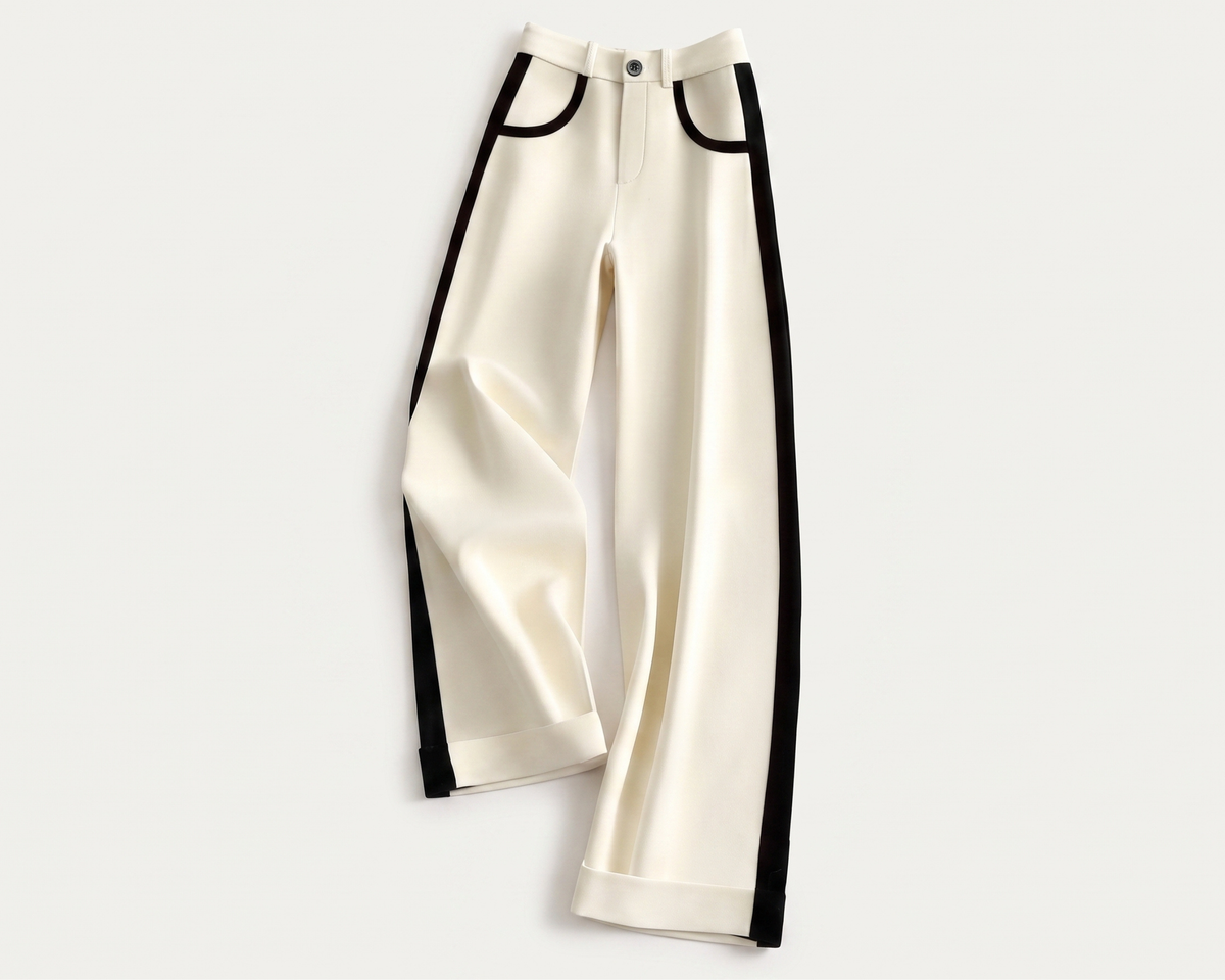 Color-block Straight-leg Casual Womens Suit Pants