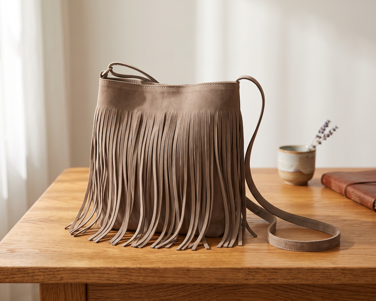 Boho Fringe Crossbody Bag, Tassel Shoulder Bag, Women's Casual Purse, Bohemian Travel Bag