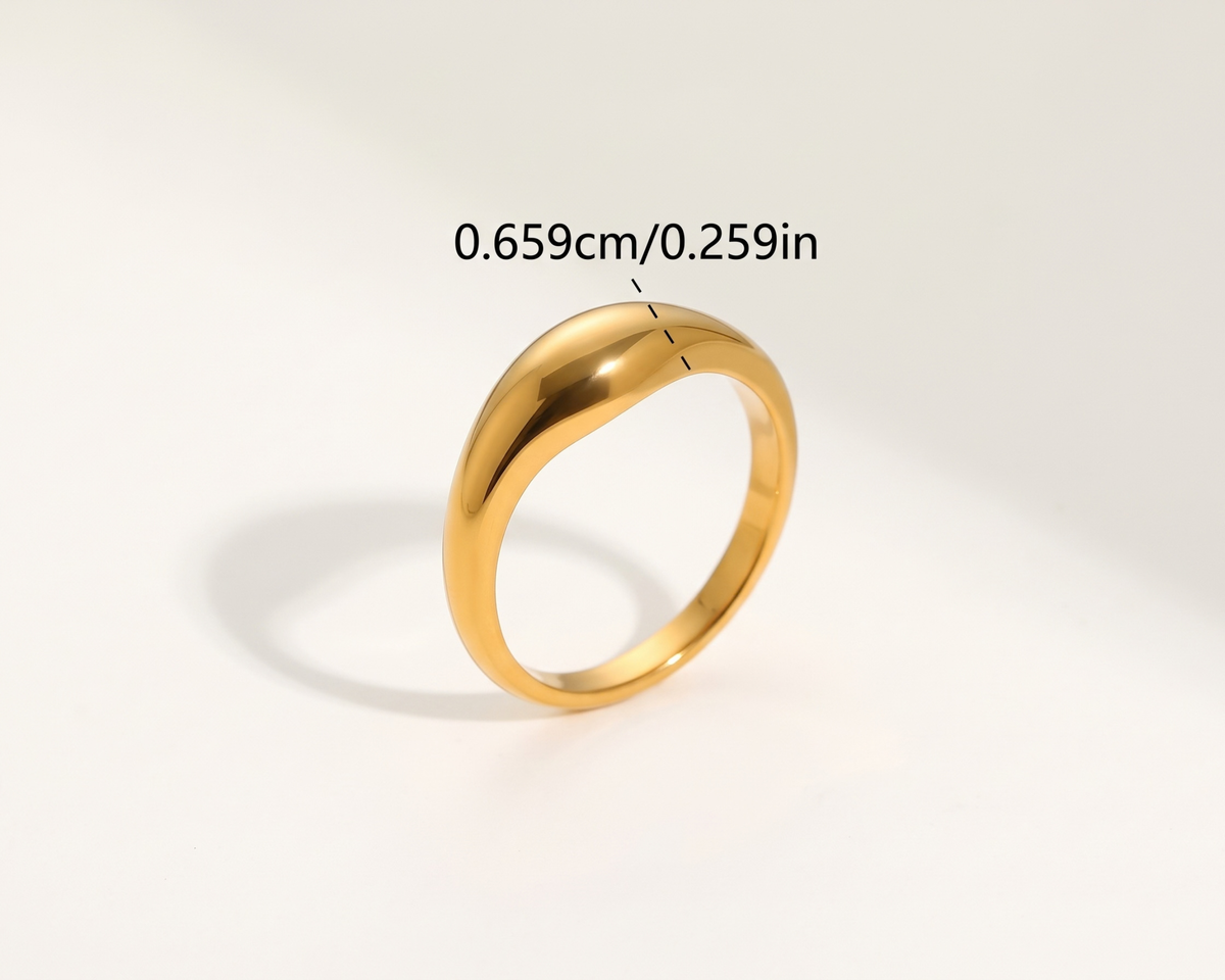 Two Tone Gold Silver Ring, Water Drop Ring, Stainless Steel Statement Ring, Adjustable Geometric Ring, Modern Women's Jewelry, Gift for Her
