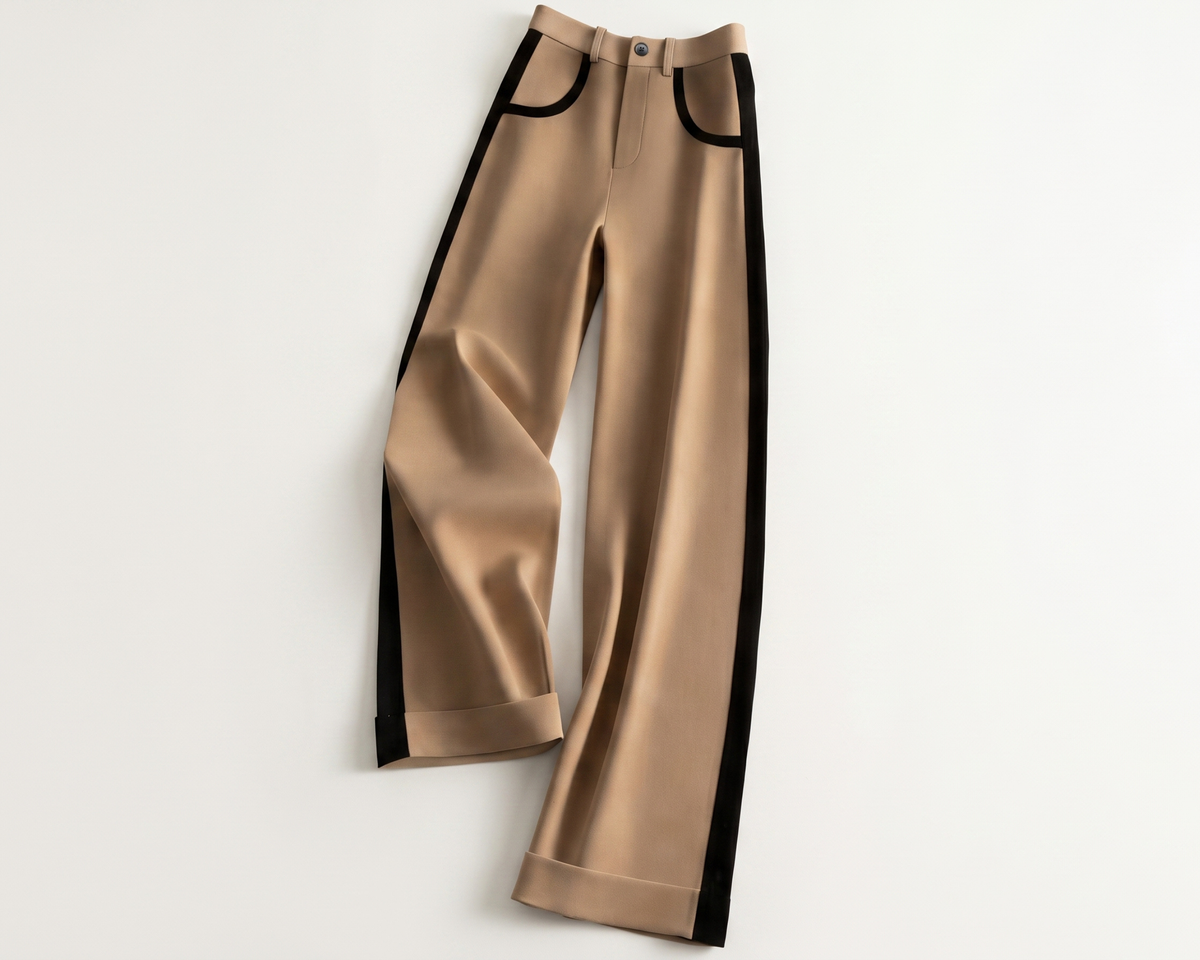 Color-block Straight-leg Casual Womens Suit Pants