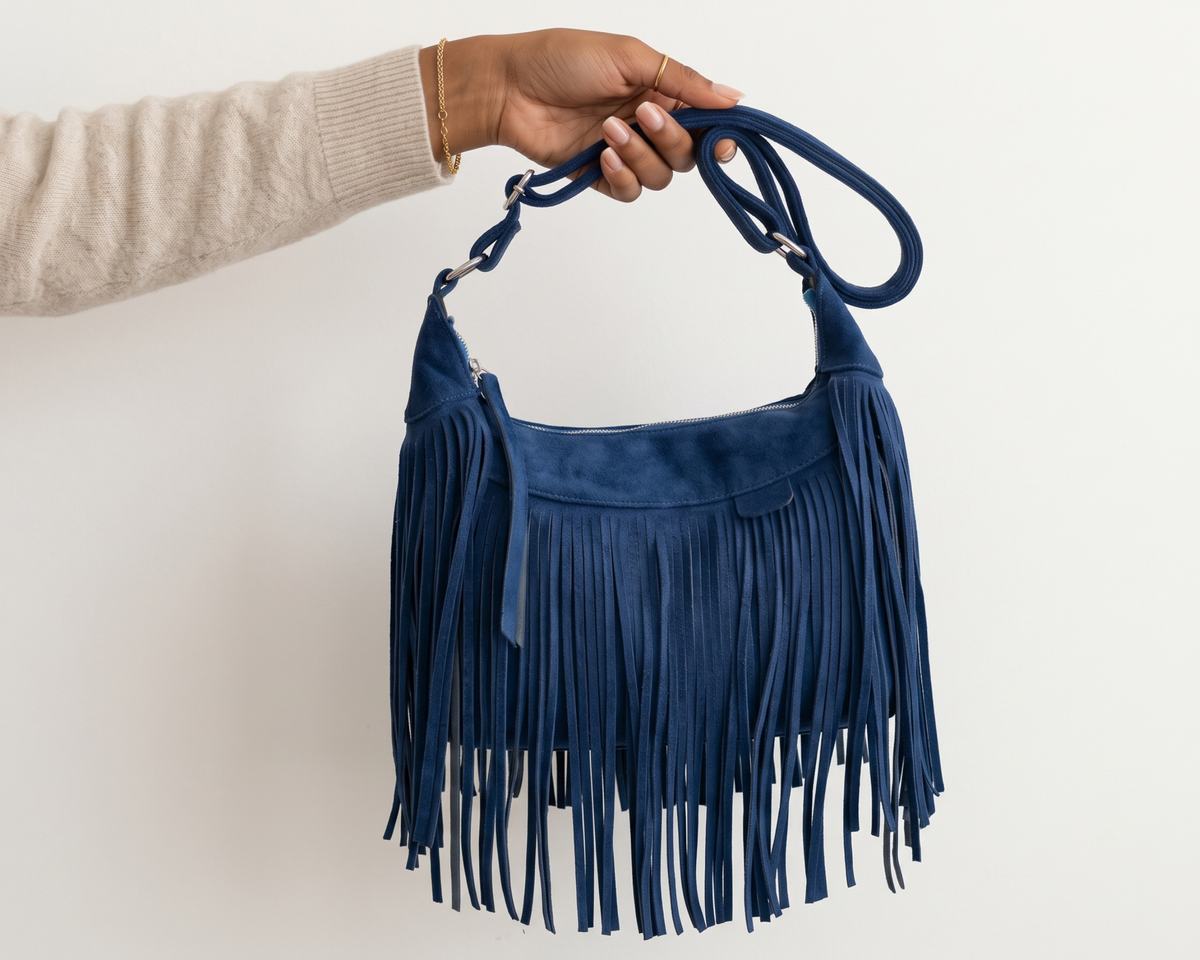 Retro Fringe Crossbody Bag – Boho Tassel Shoulder Bag – Soft PU Leather Messenger Bag