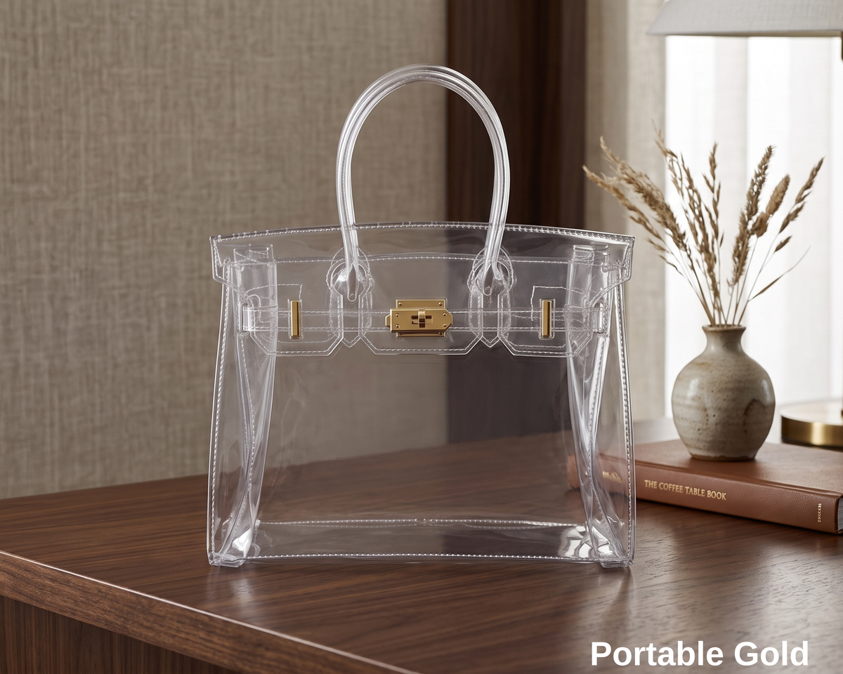 Clear Jelly Transparent Fashion Bag, Stylish PVC Handbag & Crossbody Purse
