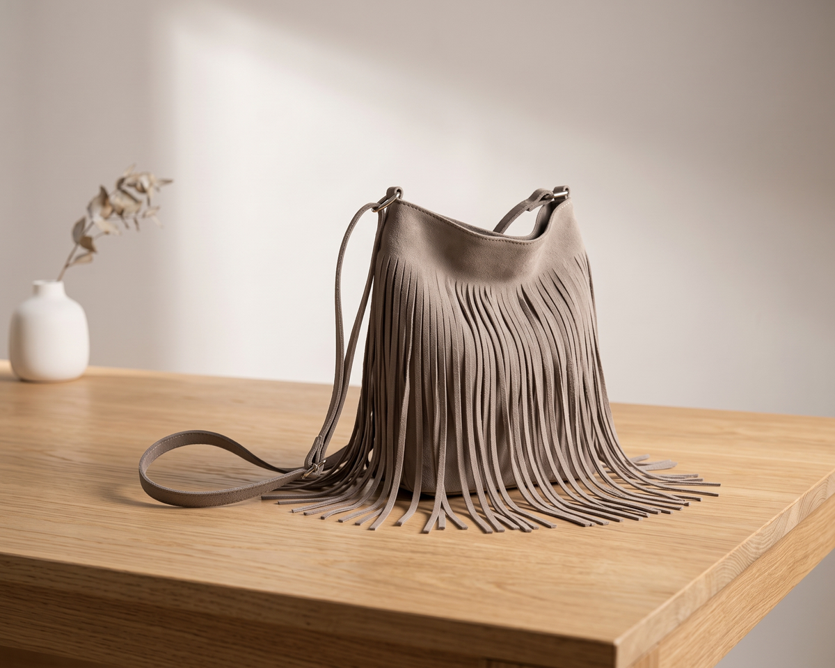 Boho Fringe Crossbody Bag, Tassel Shoulder Bag, Women's Casual Purse, Bohemian Travel Bag