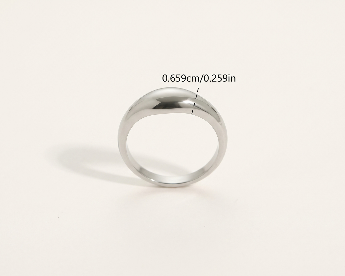 Two Tone Gold Silver Ring, Water Drop Ring, Stainless Steel Statement Ring, Adjustable Geometric Ring, Modern Women's Jewelry, Gift for Her