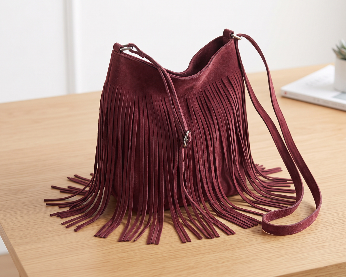 Boho Fringe Crossbody Bag, Tassel Shoulder Bag, Women's Casual Purse, Bohemian Travel Bag