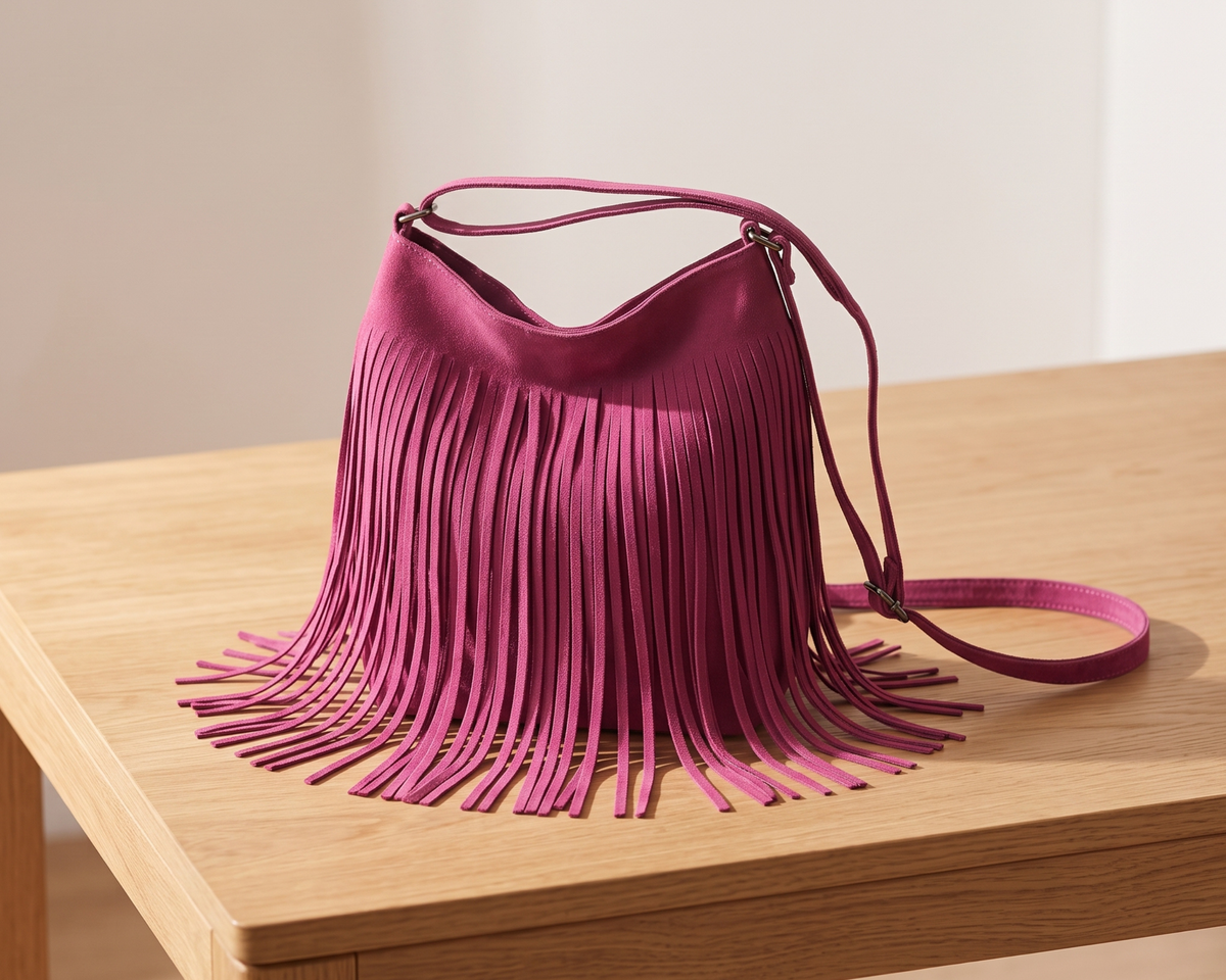 Boho Fringe Crossbody Bag, Tassel Shoulder Bag, Women's Casual Purse, Bohemian Travel Bag
